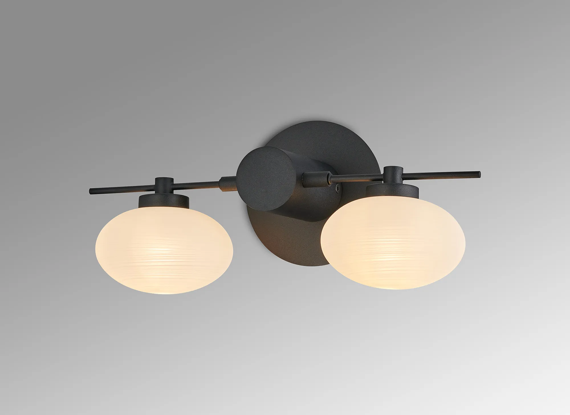Addie Satin Black Wall Lights Deco Armed Wall Lights